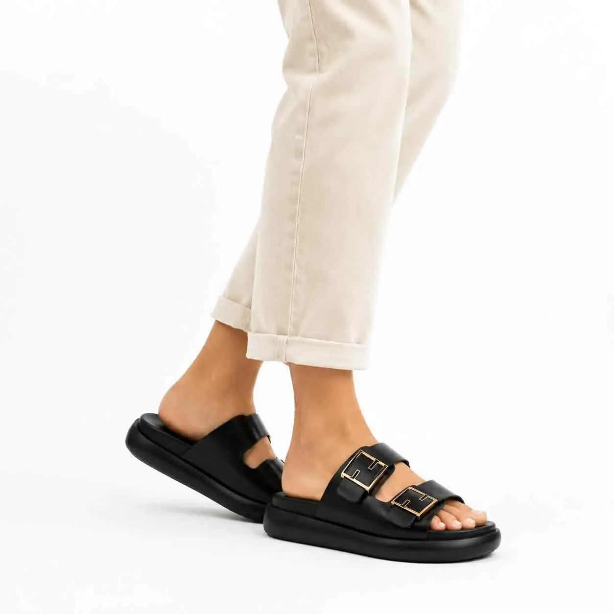 Sandale Compense pour femme 8099 noir miniature